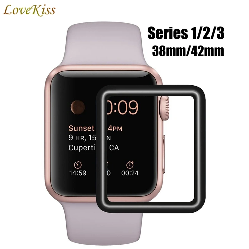 For iWatch 3D Full Cover 9H Tempered Glass Apple Watch 38mm 42 mm Screen Protector Series 1/2/3 Guard Film | Мобильные телефоны и