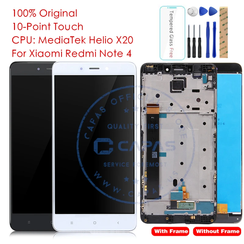 Original For Xiaomi Redmi Note 4 LCD Display + Frame 10 Touch Screen LCD Assembly For Redmi NOTE4 MTK Helio X20 Repair Part
Original For Xiaomi Redmi Note 4 LCD Display + Frame 10 Touch Screen LCD Assembly For Redmi NOTE4 MTK Helio X20 Repair Part