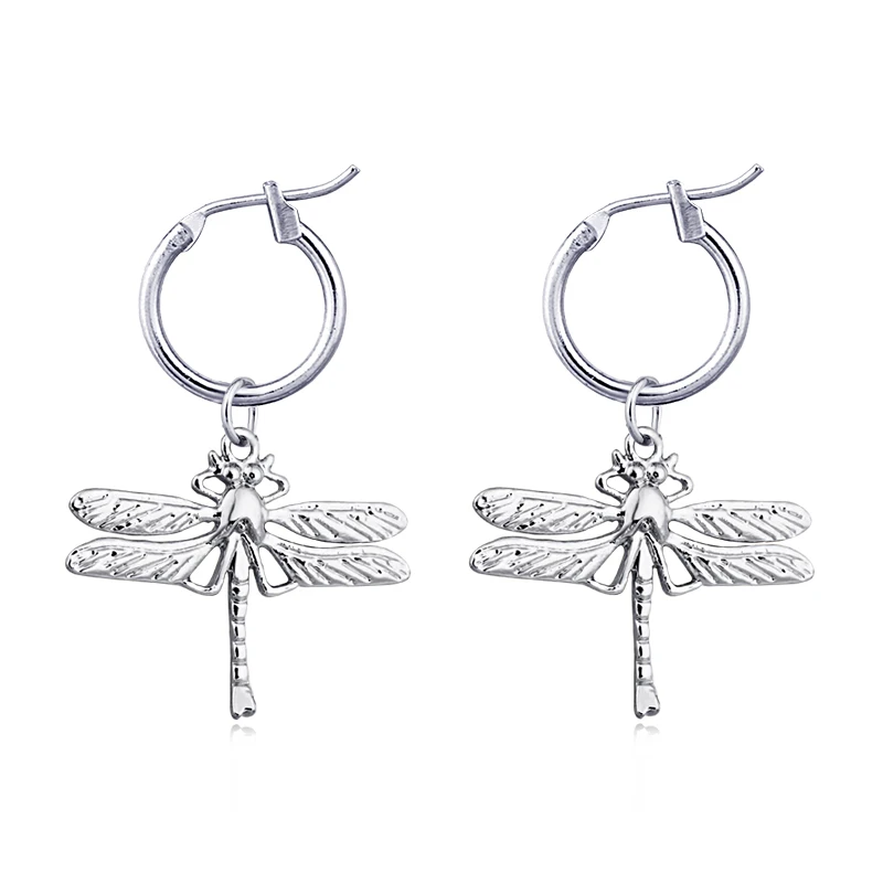 1pair Chic Little Dragonfly Pendant Hoop Earrings For Women Trendy Gold Silver Color Insect Endless Circle Earrings Jewelry E201
1pair Chic Little Dragonfly Pendant Hoop Earrings For Women Trendy Gold Silver Color Insect Endless Circle Earrings Jewelry E201