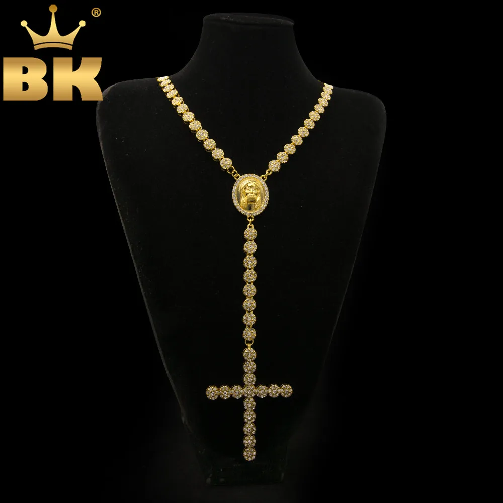 Luxury Long Necklace Gold Color Full Iced Out Rhinestones Jesus Face With Big Cross Pendant Necklace Religion Punk Jewelry
Luxury Long Necklace Gold Color Full Iced Out Rhinestones Jesus Face With Big Cross Pendant Necklace Religion Punk Jewelry