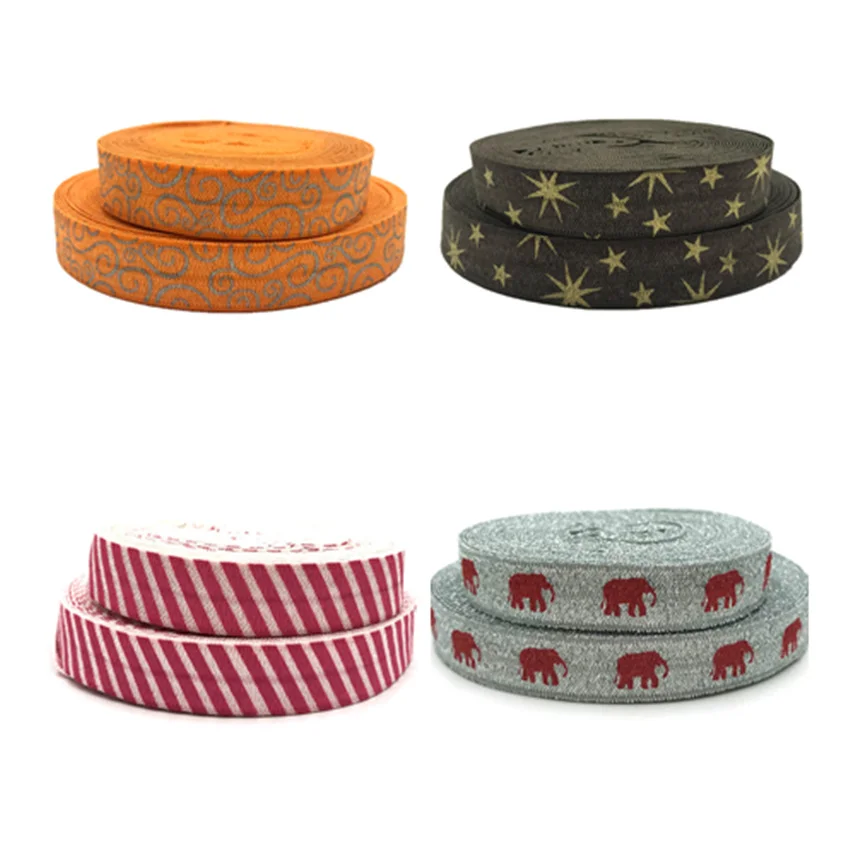 Elephant/star/stripe/flower Print Fold Over Elastic FOE Ribbon For DIY Headwear Party Gift Packing Sewing Home Decoration 5yards
Elephant/star/stripe/flower Print Fold Over Elastic FOE Ribbon For DIY Headwear Party Gift Packing Sewing Home Decoration 5yards
