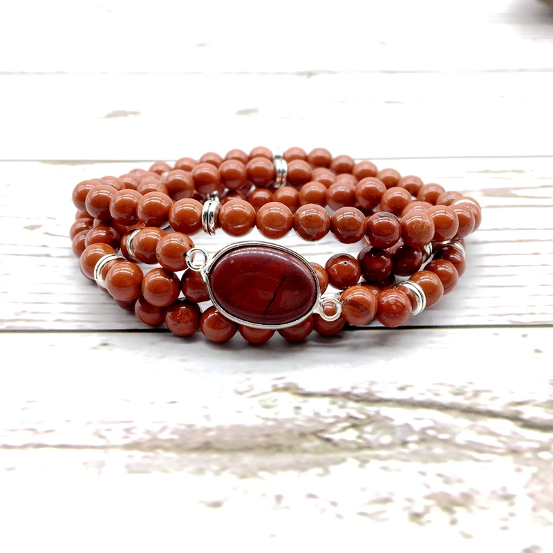 Natural Mala Stone Bead Bracelets Yoga Necklace Elastic Woman Bangle Red Jaspers Silver Color Hot Sale Drop Shipping
Natural Mala Stone Bead Bracelets Yoga Necklace Elastic Woman Bangle Red Jaspers Silver Color Hot Sale Drop Shipping