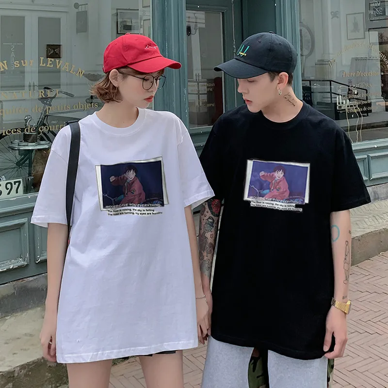 2019 new Cotton Couple clothes Modis Harajuku Women's t-shirt Korean Style Casual printing Oversized White CheapTees Tops Female
2019 new Cotton Couple clothes Modis Harajuku Women's t-shirt Korean Style Casual printing Oversized White CheapTees Tops Female