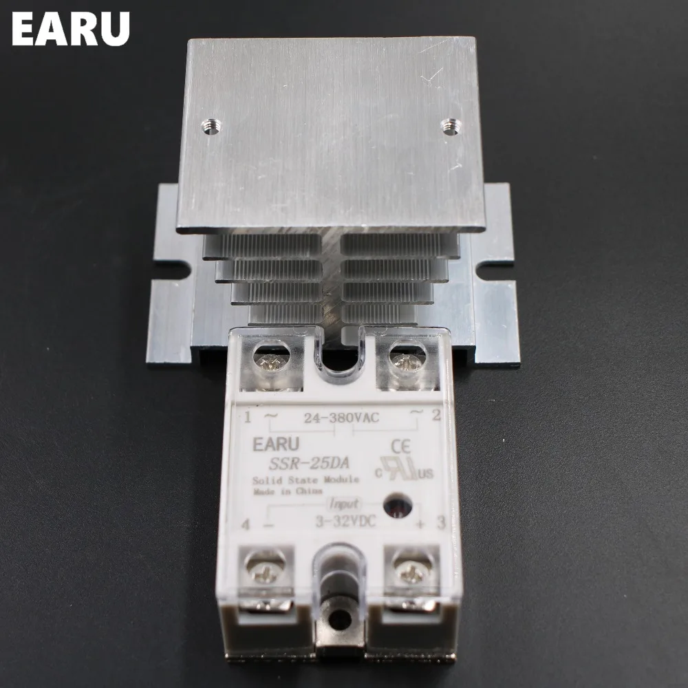 1 pc SSR-25DA Solid State Relay Moudle SSR-25 DA 25A with Plastic Cover+1 pc Aluminum Heat Sink Dissipation Radiator Combination
1 pc SSR-25DA Solid State Relay Moudle SSR-25 DA 25A with Plastic Cover+1 pc Aluminum Heat Sink Dissipation Radiator Combination