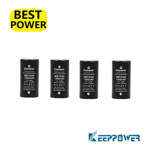 4 pcs Keeppower10A discharge IMR18350 1200mAh UH1835P Li-ion rechargeable battery 18350
4 pcs Keeppower10A discharge IMR18350 1200mAh UH1835P Li-ion rechargeable battery 18350
