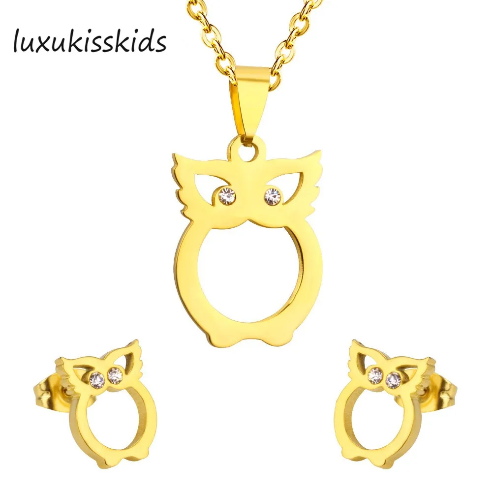 LUXUKISSKIDSNew Arrival Night Owl Crystal Jewelry Stainless Steel Sets Newest Jewelry Sets Owl Necklace + Earrings Crystal
LUXUKISSKIDSNew Arrival Night Owl Crystal Jewelry Stainless Steel Sets Newest Jewelry Sets Owl Necklace + Earrings Crystal