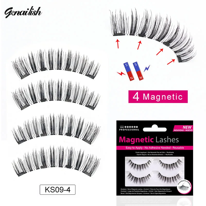 Genailish 3D Magnetic Eyelashes with 4 Magnet 3D/6D magnetic lashes False Eyelashes Handmade Lashes 4Pcs Eye Makeup Kit KS02-4
Genailish 3D Magnetic Eyelashes with 4 Magnet 3D/6D magnetic lashes False Eyelashes Handmade Lashes 4Pcs Eye Makeup Kit KS02-4