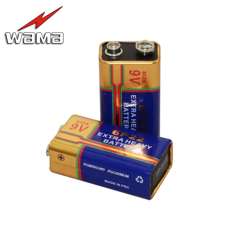 2pcs/lot Wama 6F22 Battery 9V Primary layer-built Laminated Carbon Batteries for Alarm Wireless Microphone No Mercury New
2pcs/lot Wama 6F22 Battery 9V Primary layer-built Laminated Carbon Batteries for Alarm Wireless Microphone No Mercury New