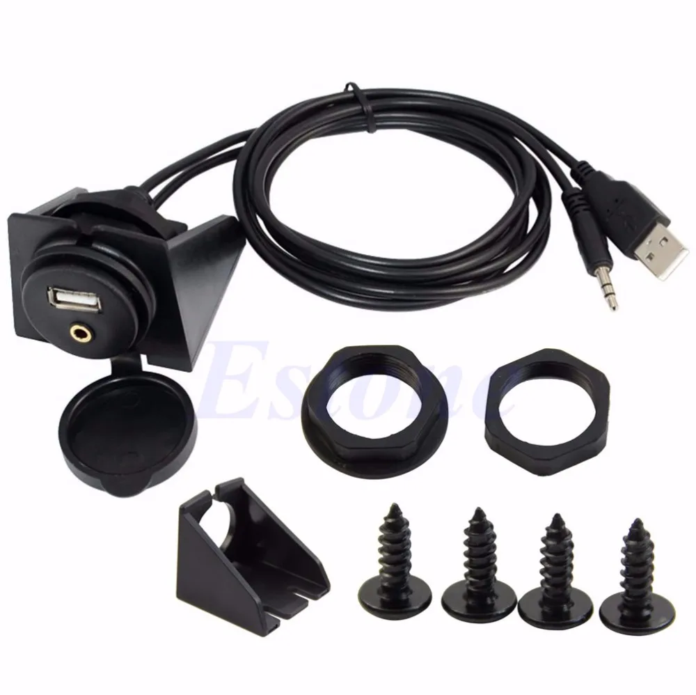 For Car Dashboard Moto Flush Mount Panel USB 2.0 3.5mm M/F AUX Lead Extension Cable
For Car Dashboard Moto Flush Mount Panel USB 2.0 3.5mm M/F AUX Lead Extension Cable