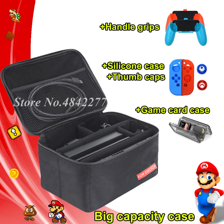 8 in 1 Nintend Switch Accessories Nintendoswitch Storage Bag Handgrips Silicone Case Games Card Box for Nintendo Switch Console
8 in 1 Nintend Switch Accessories Nintendoswitch Storage Bag Handgrips Silicone Case Games Card Box for Nintendo Switch Console