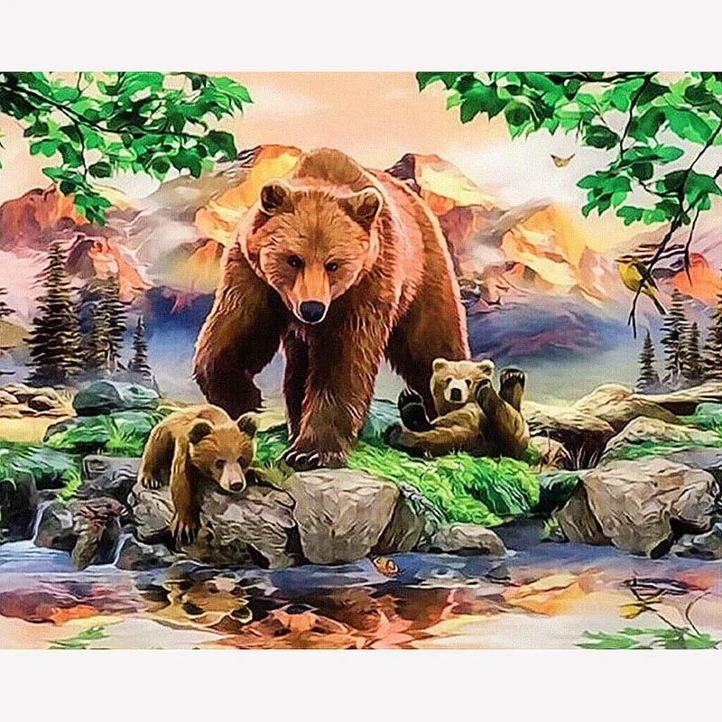5D DIY diamond painting cartoon animal bear family river full drill square round diamond embroidery cross stitch rhinesto mosaic
5D DIY diamond painting cartoon animal bear family river full drill square round diamond embroidery cross stitch rhinesto mosaic