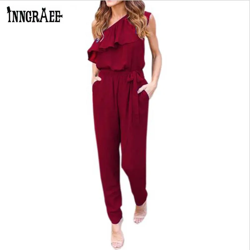 Inngraee 2019 Office Rompers Women Jumpsuit Summer Ruffles Chiffon Irregular Sexy Party Playsuit Female Overalls Pockets NS8558
Inngraee 2019 Office Rompers Women Jumpsuit Summer Ruffles Chiffon Irregular Sexy Party Playsuit Female Overalls Pockets NS8558