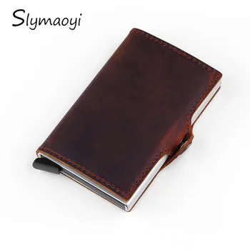 2019 New Style Genuine Leather Unisex Business Card Holder Metal Rfid Blocking Mini Slim Wallet Hasp Travel Purse
2019 New Style Genuine Leather Unisex Business Card Holder Metal Rfid Blocking Mini Slim Wallet Hasp Travel Purse