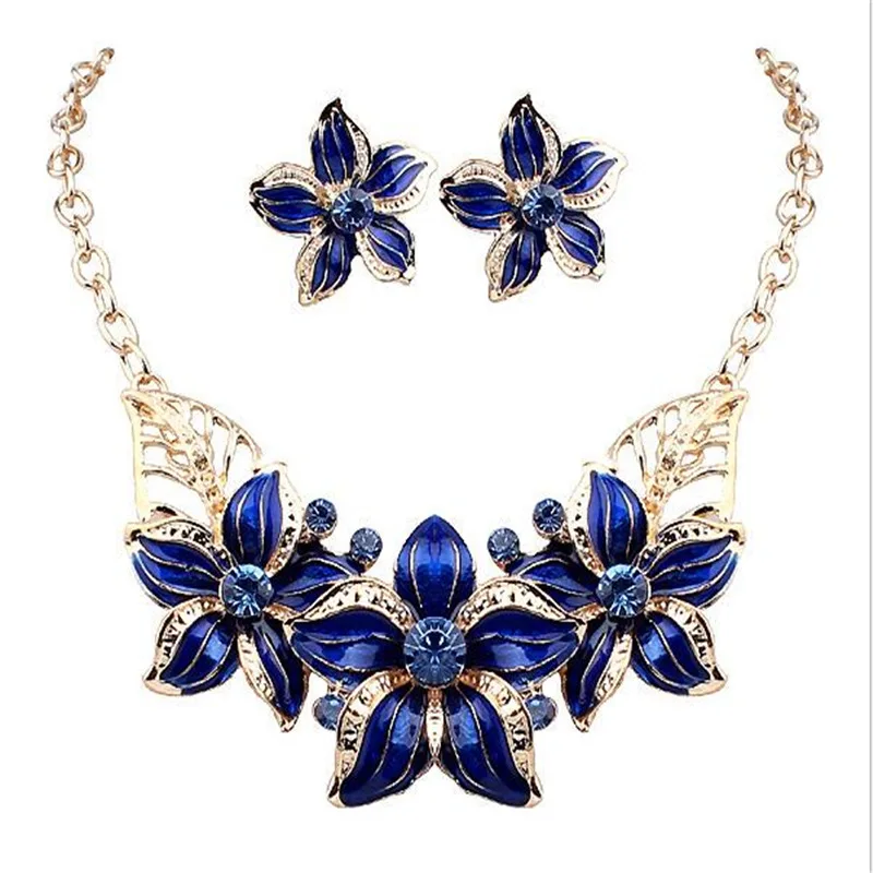 New Jewelry Sets Necklace Earrings Crystal Enamel Flower African Maxi Statement Jewelry Wedding Bridal Pendant Dress Accessories
New Jewelry Sets Necklace Earrings Crystal Enamel Flower African Maxi Statement Jewelry Wedding Bridal Pendant Dress Accessories