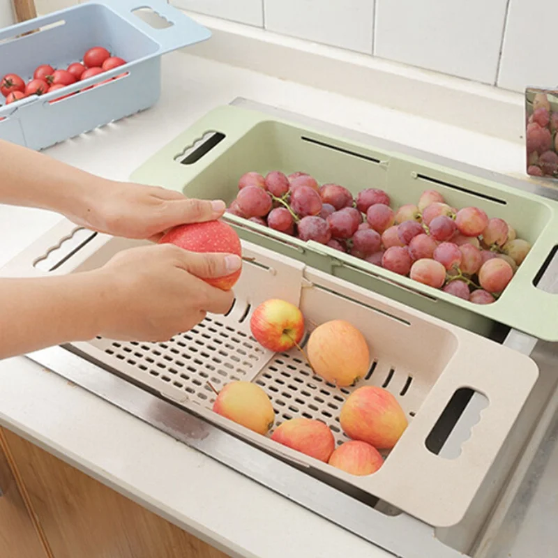 Plastic Retractable Vegetable Fruit Washing Drain Basket Over Sink Drain Rack Colanders Strainer Drying Rack Kitchen Storage
Plastic Retractable Vegetable Fruit Washing Drain Basket Over Sink Drain Rack Colanders Strainer Drying Rack Kitchen Storage