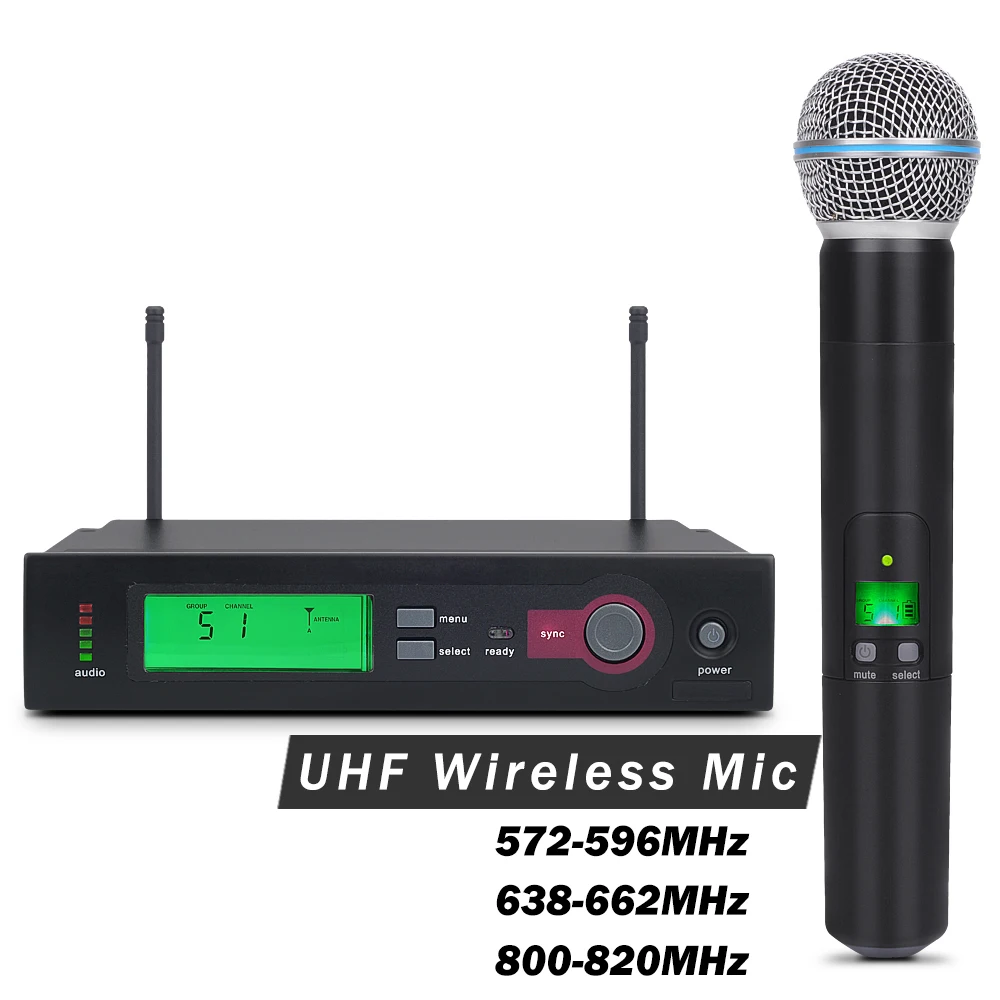 UHF Professional Super Cardioid SLX24 BETA58 Wireless Microphone Karaoke System SLX With Classic Handheld Transmitter Mic
UHF Professional Super Cardioid SLX24 BETA58 Wireless Microphone Karaoke System SLX With Classic Handheld Transmitter Mic