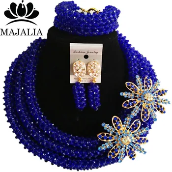 Trendy Nigeria Wedding Royal Blue african beads jewelry set crystal necklace bracelet earrings Free shipping Majalia-086
Trendy Nigeria Wedding Royal Blue african beads jewelry set crystal necklace bracelet earrings Free shipping Majalia-086