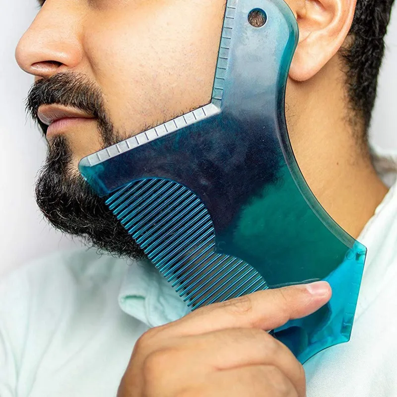 New Innovative Design Beard Shaping Tool Transparent Blue Patent Beard Style Comb Stencil Template Ruler Template Guide
New Innovative Design Beard Shaping Tool Transparent Blue Patent Beard Style Comb Stencil Template Ruler Template Guide