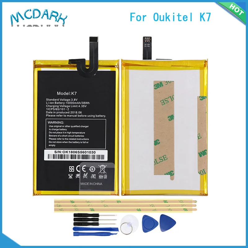 Mcdark 10000mAh Hight capacity for Oukitel K7 Battery For Oukitel K7 Cell Phone Replacement Batteries Rechargeable+Tools
Mcdark 10000mAh Hight capacity for Oukitel K7 Battery For Oukitel K7 Cell Phone Replacement Batteries Rechargeable+Tools