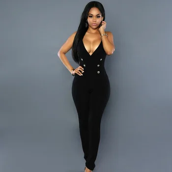 Sexy Club Women Clothes Sleeveless Solid Casual Polyester Double-breasted Rompers Lady V-Neck Slim Bodycon Jumpsuit One Pieces
Sexy Club Women Clothes Sleeveless Solid Casual Polyester Double-breasted Rompers Lady V-Neck Slim Bodycon Jumpsuit One Pieces