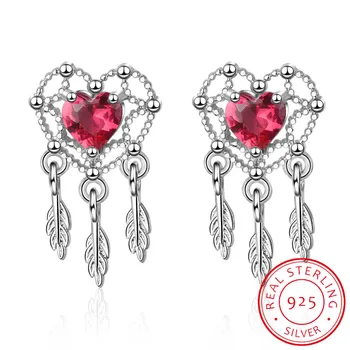 Sweet Red Love Heart 925 Sterling Silver Dream Catcher Earrings For Women Christmas Gift S-E670
Sweet Red Love Heart 925 Sterling Silver Dream Catcher Earrings For Women Christmas Gift S-E670