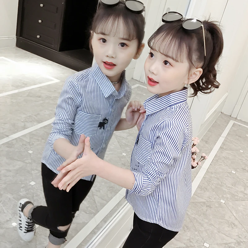 Kids Girl Blouse 2019 Autumn Long Sleeve Shirt Teenage Girls Fashion Tops New Children Clothes Big Girls Striped Shirt 8 9 10 12
Kids Girl Blouse 2019 Autumn Long Sleeve Shirt Teenage Girls Fashion Tops New Children Clothes Big Girls Striped Shirt 8 9 10 12