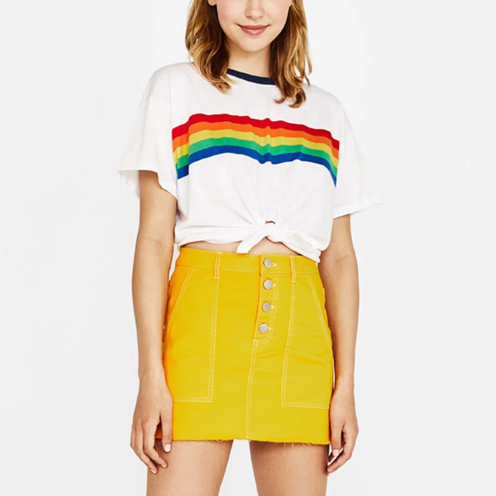 Summer Rainbow Women T Shirt Casual Harajuku Aesthetic Tumblr Feminist Vegan Vintage Grunge Streetwear White Tops Plus Size
Summer Rainbow Women T Shirt Casual Harajuku Aesthetic Tumblr Feminist Vegan Vintage Grunge Streetwear White Tops Plus Size
