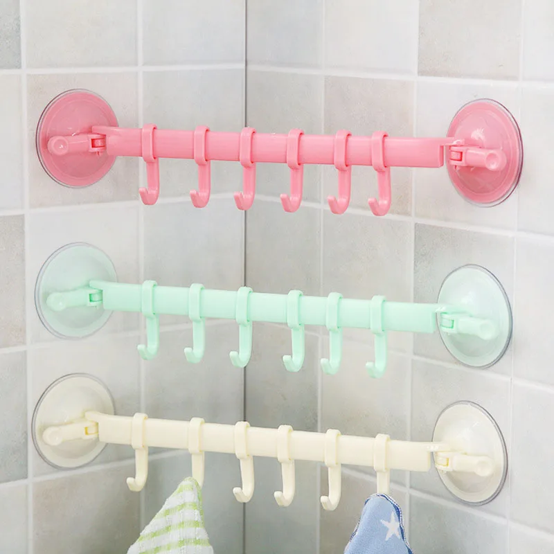 6 Hooks Storage Hanger Rack Wall Mounted Hanging Holder For Tower Colorful Sucker Suction Hook Home Kitchen Bathroom Accessories
6 Hooks Storage Hanger Rack Wall Mounted Hanging Holder For Tower Colorful Sucker Suction Hook Home Kitchen Bathroom Accessories