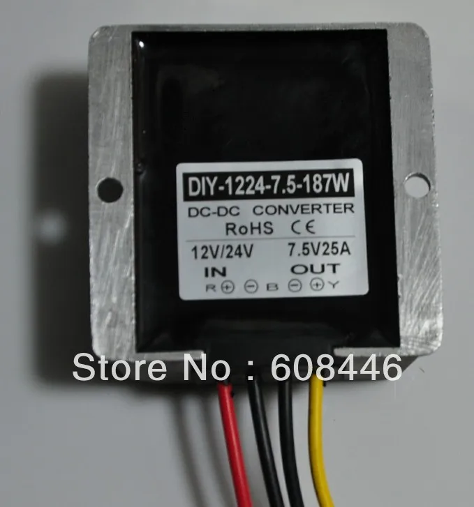 DC 12V 24V 36V (9.5V-40V) to 7.5V 25A 188W dc converter Waterproof DC DC buck output for car RoSH CE
DC 12V 24V 36V (9.5V-40V) to 7.5V 25A 188W dc converter Waterproof DC DC buck output for car RoSH CE