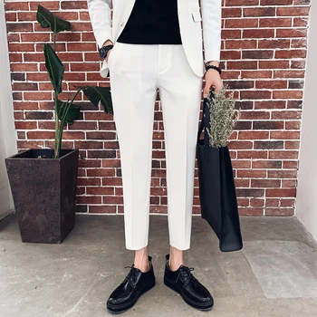 2019 New Men White Dress Pants Male Skinny Slim Fit Pants White Mens Suit Pants Trousers Classic Desinger Brand Blue Green Black
2019 New Men White Dress Pants Male Skinny Slim Fit Pants White Mens Suit Pants Trousers Classic Desinger Brand Blue Green Black