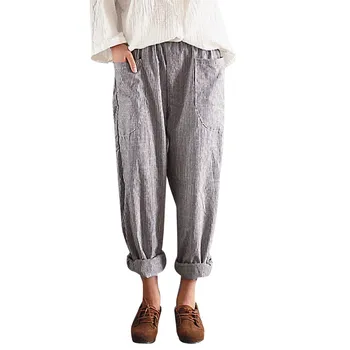 S-2XL Cotton Linen Pants for Women Trousers Loose Casual High Waist Vintage Striped Women Harem Pants Capri Women's Summer
S-2XL Cotton Linen Pants for Women Trousers Loose Casual High Waist Vintage Striped Women Harem Pants Capri Women's Summer
