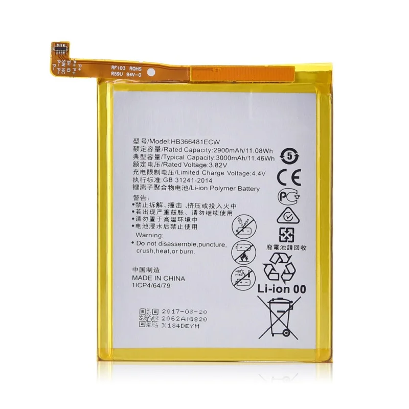 Replacement Phone Battery HB366481ECW for Huawei honor 8 / honor 8 lite / honor 5C Ascend P9 / P9 Lite / G9 2900mAh
Replacement Phone Battery HB366481ECW for Huawei honor 8 / honor 8 lite / honor 5C Ascend P9 / P9 Lite / G9 2900mAh