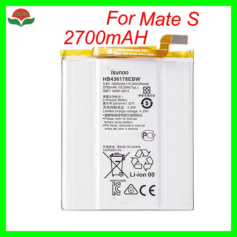ISUNOO мобильный телефон Замена литий-полимерная батарея 2700mAh для HUAWEI Mate S HB436178EBW CRR-CL00 CRR-UL00 батарея
ISUNOO мобильный телефон Замена литий-полимерная батарея 2700mAh для HUAWEI Mate S HB436178EBW CRR-CL00 CRR-UL00 батарея