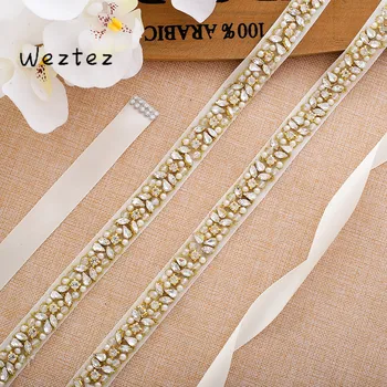 Crystal Wedding Belt Gold Bridal Dress Sash Pearls Rhinestones Bridal Belt For Wedding Dress Accessories SD134BG
Crystal Wedding Belt Gold Bridal Dress Sash Pearls Rhinestones Bridal Belt For Wedding Dress Accessories SD134BG
