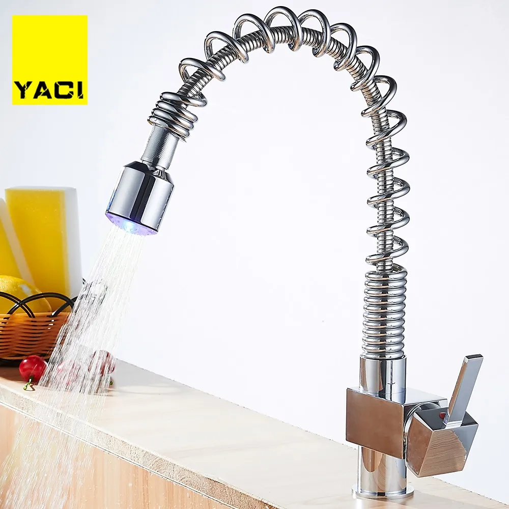 YACI 121 LED Chrome Brass ORB Pull Out Down Rotated Spring Kitchen Basin Swivel Spout Vessel Sink Mixer Tap Kitchen Faucet Tap
YACI 121 LED Chrome Brass ORB Pull Out Down Rotated Spring Kitchen Basin Swivel Spout Vessel Sink Mixer Tap Kitchen Faucet Tap