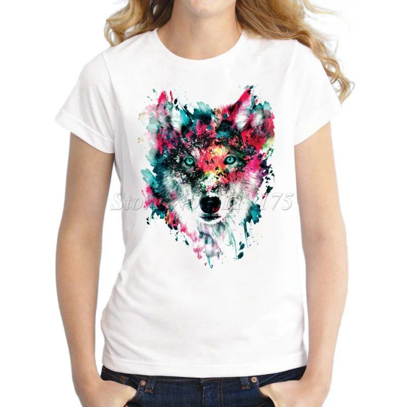 2019 Summer Women Novelty T shirt Fashion Color Painted Wolf Design Tops Hot Sales Tee Shirts
2019 Summer Women Novelty T shirt Fashion Color Painted Wolf Design Tops Hot Sales Tee Shirts
