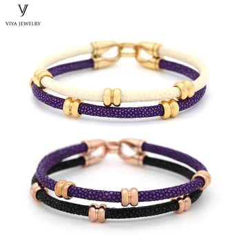 Luxury Custom Men Women Stingray Jewelry Purple Stingray Leather Bracelets Best Graduation Anniversary Friendship Gift With Box
Luxury Custom Men Women Stingray Jewelry Purple Stingray Leather Bracelets Best Graduation Anniversary Friendship Gift With Box