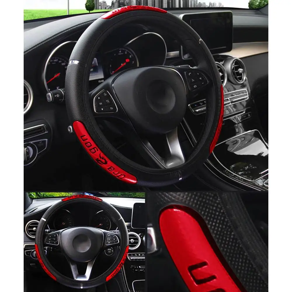 Universal Leather Car Steering Wheel Cover 38CM Car-styling Sport Auto Steering Wheel Covers Anti-Slip Automotive Accessories
Universal Leather Car Steering Wheel Cover 38CM Car-styling Sport Auto Steering Wheel Covers Anti-Slip Automotive Accessories