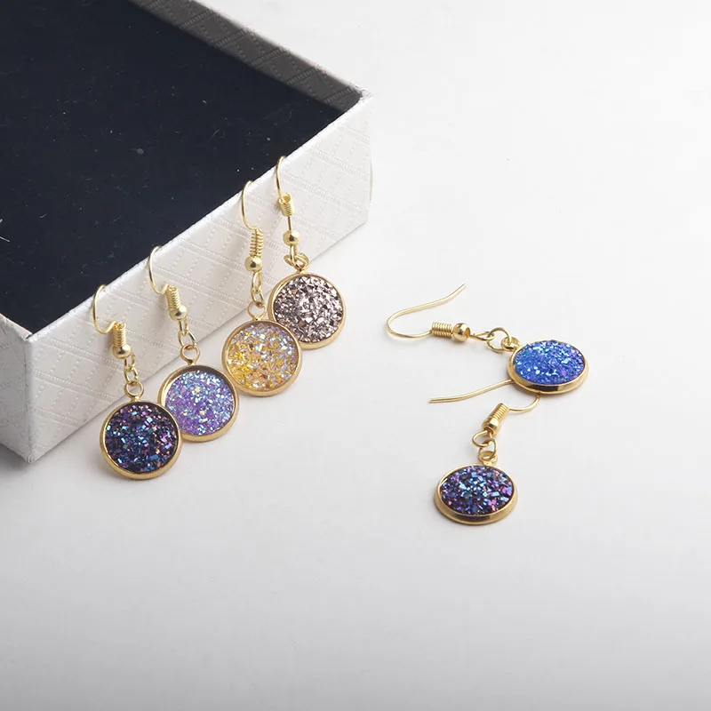 2020 New Ladies Earrings Simple Fashion Round Drusy Rhinestone Hanging Earrings Women's Party Dating Ear Cuffs Brincos Jewelry
2020 New Ladies Earrings Simple Fashion Round Drusy Rhinestone Hanging Earrings Women's Party Dating Ear Cuffs Brincos Jewelry