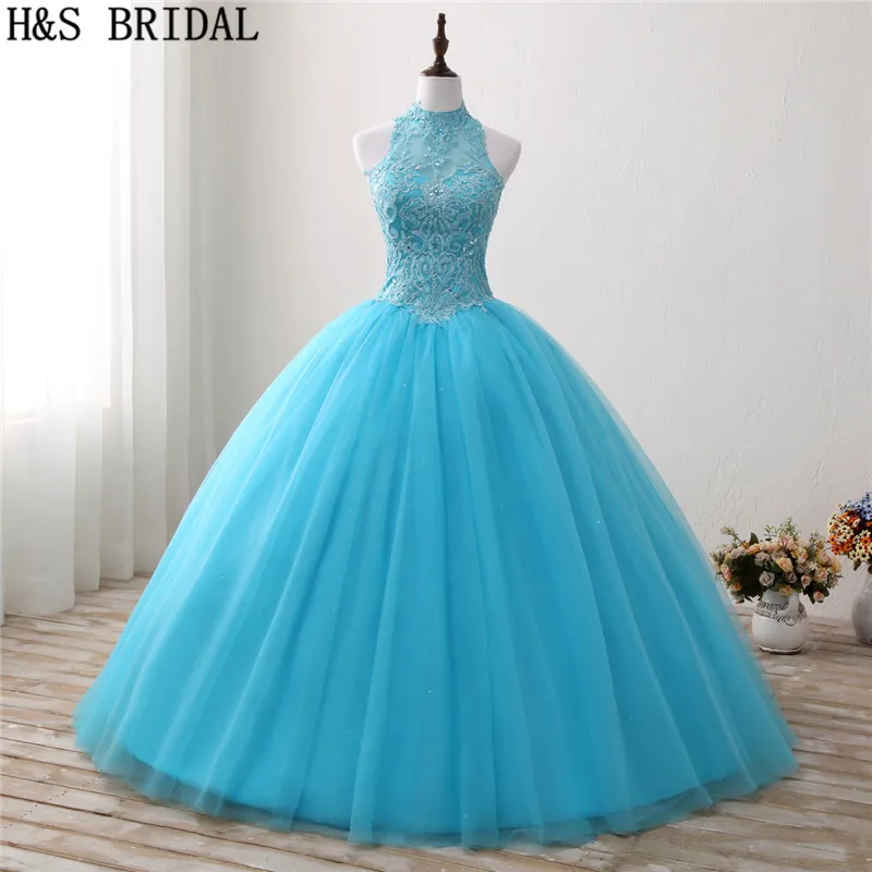 H&S BRIDAL Blue Ball Gown Quinceanera Dresses Halter Lace Prom Dress Beading Sweet 15 Year Princess Dresses Vestidos De 15 Anos
H&S BRIDAL Blue Ball Gown Quinceanera Dresses Halter Lace Prom Dress Beading Sweet 15 Year Princess Dresses Vestidos De 15 Anos