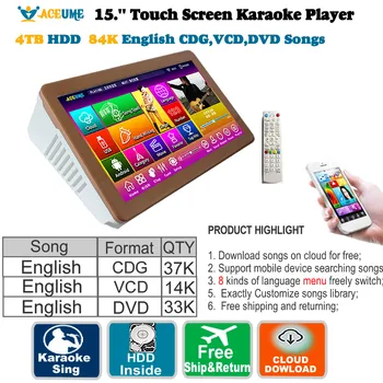 4TB HDD 84K English CDG,VCD,DVD Song, Touch Screen Karaoke Player,15'',Desktop,Cloud download,Multi-Language Menu,Home KTV Sings
4TB HDD 84K English CDG,VCD,DVD Song, Touch Screen Karaoke Player,15'',Desktop,Cloud download,Multi-Language Menu,Home KTV Sings