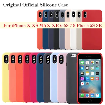 Original Official Style Silicone Case For iPhone X XS MAX XR apple Case For iPhone 7 8 6 6S Plus 5S SE Cover Capa