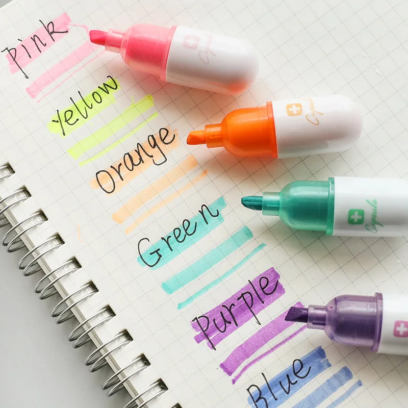 6 Pcs Mini Pill Capsules Shape Highlighter School Highlight Marker Color Pens Stationery Painting Graffiti Marker Pen
6 Pcs Mini Pill Capsules Shape Highlighter School Highlight Marker Color Pens Stationery Painting Graffiti Marker Pen