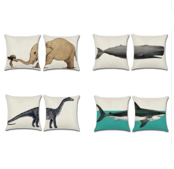 2pcs/set Elephant Shark Whale Dinosaur Cushion Cover Cotton Linen Pillow Case Throw Wedding Decorative Pillowcase Cushion Cover
2pcs/set Elephant Shark Whale Dinosaur Cushion Cover Cotton Linen Pillow Case Throw Wedding Decorative Pillowcase Cushion Cover