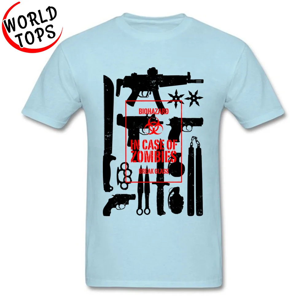 Hip hop Cotton Fabric T Shirt for Students Short Sleeve Tops Shirt New Arrival Thanksgiving Day Crew Neck Top T-shirts Comics In Case of Zombies Break Glass light