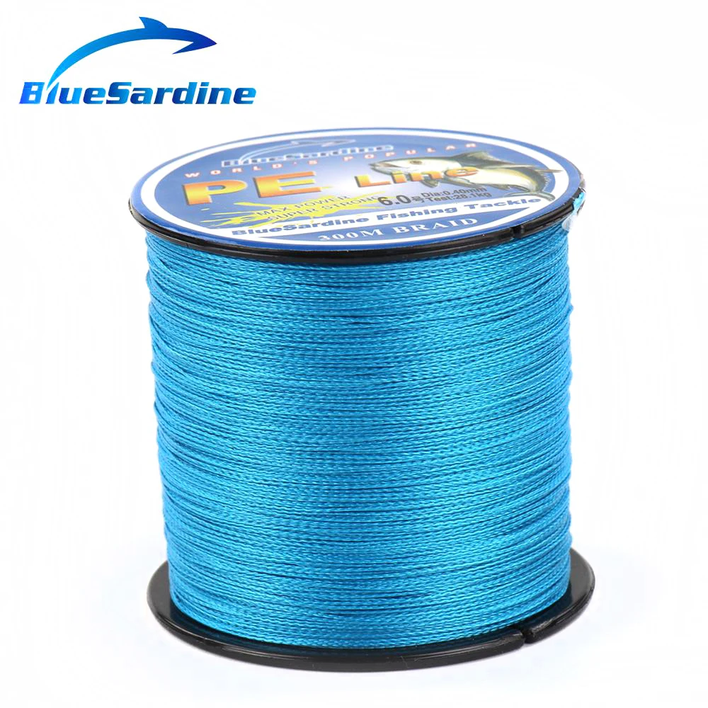 BlueSardine Blue Fishing Line 300M Multifilament PE Braided Wire Super Power 4 Braid Wires 12LB - 90LB 
BlueSardine Blue Fishing Line 300M Multifilament PE Braided Wire Super Power 4 Braid Wires 12LB - 90LB