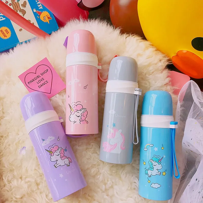 

2018 500ml NEW Insulated Unicorn Vacuum Flasks Portable Rope Stainless Steel Bullet Thermos Cup Water Bottle Travel thermal Mug
