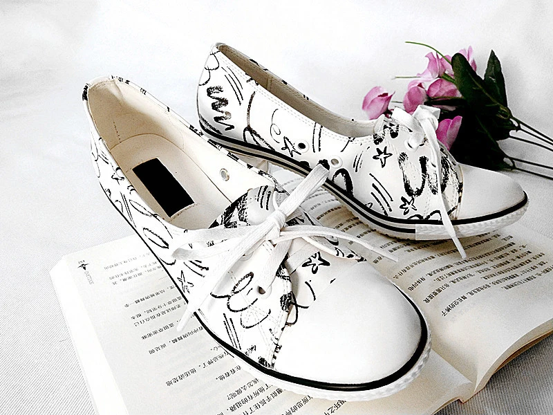 New Women Pumps Shoes Brand Designer Classic Casual Women Print 6CM8CM High-Heeled Shoes Lace-Up High Top Lady Shoes High Heels (12)