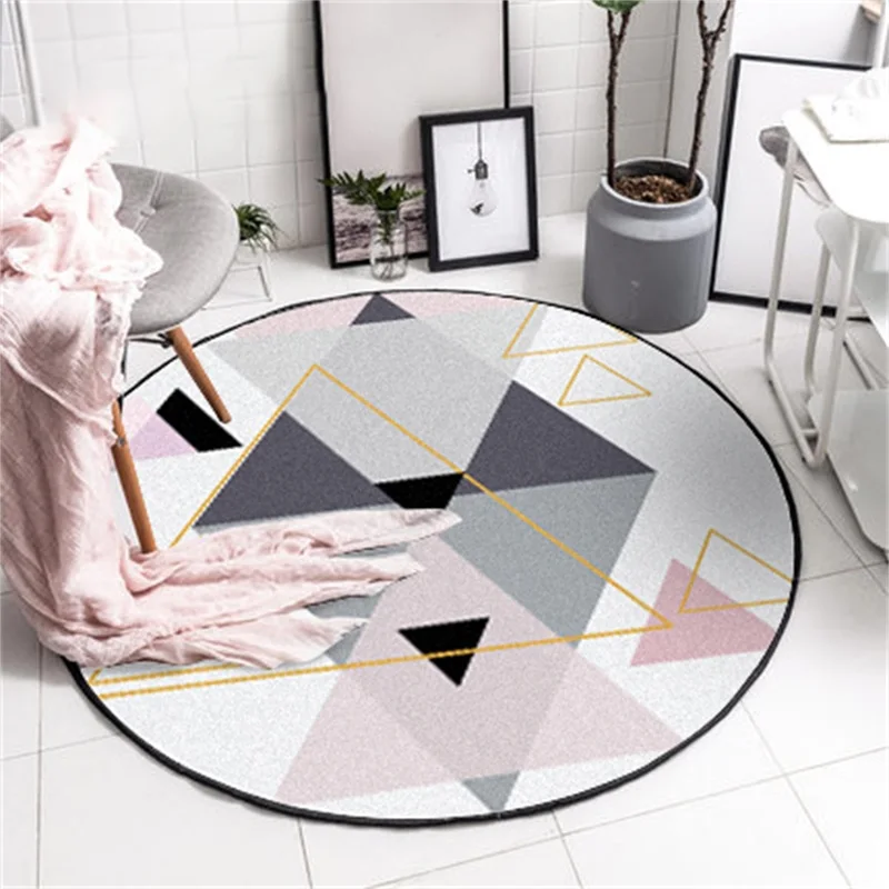 Fashion Modern Nordic Style Triangles Pink Grey Print Bedroom Living Room Parlor Round Nonslip Mat Area Rug Decorative Carpet
Fashion Modern Nordic Style Triangles Pink Grey Print Bedroom Living Room Parlor Round Nonslip Mat Area Rug Decorative Carpet