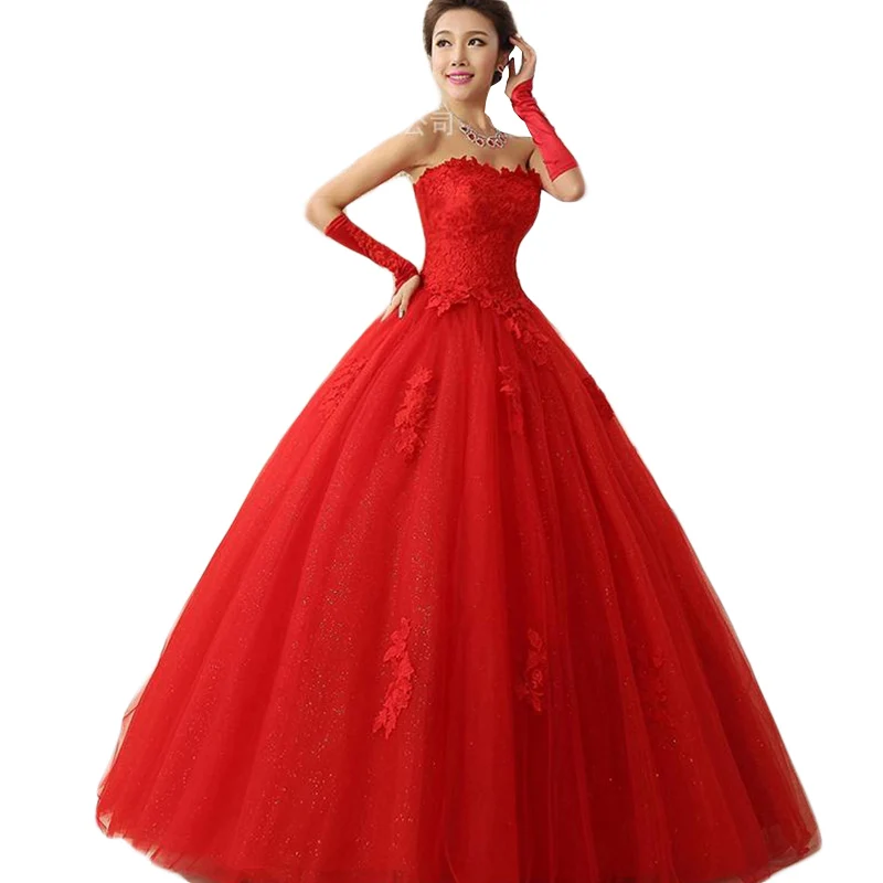 Vestido Novia 2016 Red Bride Dresses Strapless Lace Up XS-XXL Luxury Wedding Dresses Lace Up Trouwjurk Long To The Floor CK56
Vestido Novia 2016 Red Bride Dresses Strapless Lace Up XS-XXL Luxury Wedding Dresses Lace Up Trouwjurk Long To The Floor CK56